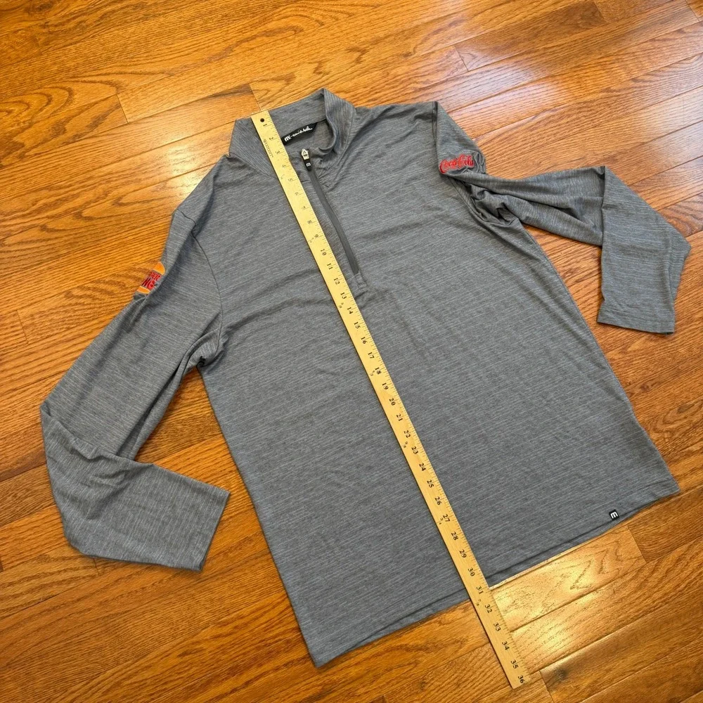 Travis Mathew 1/4 Zip Pullover Mens Large Golf Gray Burger King Coca-Cola Logos